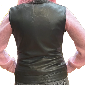Chaleco Gótico de Cuero Genuino para Mujer VIBE SEWN, Cierre Doble con Botones, Impermeable, Ecológico, Sin Mangas, Color Sólido - Product Image 5