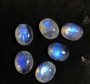 Pierre de lune arc-en-ciel naturelle bleue ovale cabochon 9x11MM 23 carats pour la fabrication de bijoux - Product Image 3