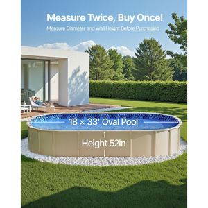 Telo di copertura ovale per piscine fuori terra Unibead da 18x33 piedi, spessore standard con altezza parete di 52 pollici, accessori per piscina - Product Image 3