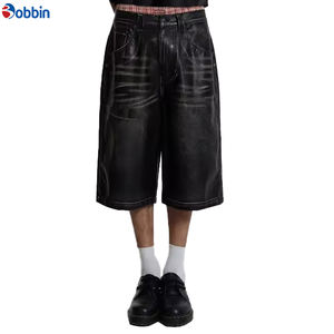 กางเกงยีนส์ขาสั้นทรงโอเวอร์ออลล์ผู้ชายแบรนด์เทรนดี้ ทรงปกติ ซักง่าย ทรงหลวม ความยาว 3/4 ผลิตจากผ้าฝ้าย 100% เป็นมิตรต่อสิ่งแวดล้อม แห้งเร็ว ระบายอากาศได้ดี - Product Image 1