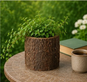 Maceta de Madera Natural Ecológica Hecha a Mano con Forma de Tronco de Árbol para Decoración del Hogar y Jardinería - Product Image 2