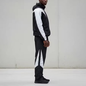 Ensemble de survêtement 2 pièces OEM en coton, coupe ample, avec logo personnalisé, bicolore, imprimé, pour l'hiver, style jogging, color block - Product Image 2