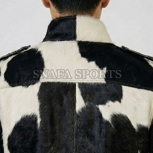 Latest Wholesale High Quality Custom Made Cowhide <b>leather</b> Skin Made Hair on <b>Leather</b> <b>Jackets</b> For <b>Men</b> Casual Wear - Product Image 4