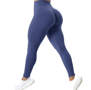 Leggings de sport pour femmes, légers, taille haute, élastiques, compressifs, qualité supérieure, longueur intégrale, en spandex/nylon, solides, sans couture - Product Image 1