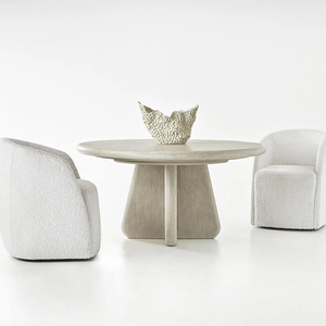 Fauteuil pivotant moderne blanc rembourré, fauteuil de loisirs incurvé pour salon et chambre à coucher - Product Image 5