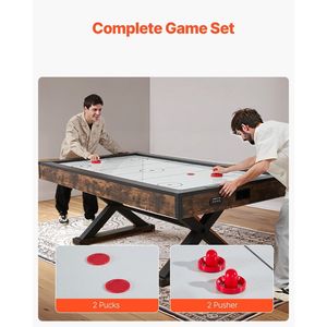 Set tavolo da Air Hockey Arcade da 84 pollici con gambe a forma di X soffiatore ad alta potenza marcatore elettronico 2 pusher 2 dischi per giochi di famiglia - Product Image 5