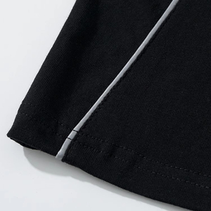 T-shirt à manches courtes pour homme, coupe classique, noir, col rond, décontracté, couleur unie, tissu jersey respirant, 180g - Product Image 4