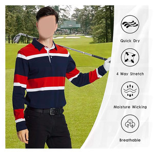 Polo brodé personnalisé haut de gamme, imprimé vintage, en coton oversize, style maillot de rugby, à rayures, manches longues, pour homme, sport - Product Image 4