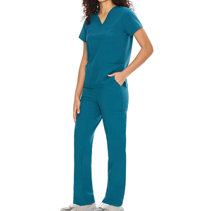 Wholesale Custom Logo Medical Scrubs <b>Set</b> OEM ODM Nursing Uniform for Hospitals Breathable Stretch Fabric <b>Doctor</b> Scrubs - Product Image 1