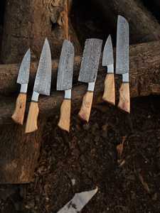 Wholesale Professional Chef <b>Knife</b> <b>Set</b> – 5 Piece Kitchen <b>Knife</b> Collection with Olive Wood Handles Professional chef <b>knife</b> <b>set</b> - Product Image 1