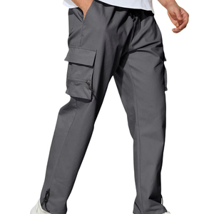 Pantalon cargo homme personnalisé respirant taille mi-haute, multi-poches, style streetwear, jogger, pour l'extérieur - Product Image 1