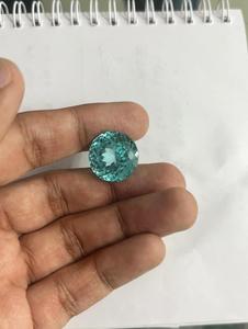 Piedra Preciosa Suelta de Forma Redonda, YAG Paraiba Cultivada en Laboratorio, Precio de Fábrica, Verde Azulado Sintético con Certificado IGI, para Joyería - Product Image 2