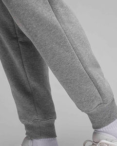 Unisex Gray Heavyweight French Terry Harem Sweatpants Mid Waist Elastic <b>Skinny</b> <b>Fit</b> Printed Knee-Length Winter <b>Joggers</b> - Product Image 4