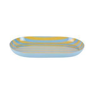 Modern <b>Round</b> Serving <b>Tray</b> Striped Design Decorative Coffee <b>Table</b> Platter Kitchenware Serving Plate For Home Decor Restaurant - Product Image 4