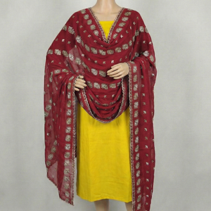 ผ้าคลุมไหล่ชีฟองปักลายแบบปากีสถาน AHE ยาว |   ผ้าคลุมศีรษะลายดอกไม้ประดับคริสตัลสไตล์ชาติพันธุ์ ระบายอากาศได้ดี ใช้ได้ทุกฤดู เหมาะสำหรับใส่กลางแจ้งและในชีวิตประจำวัน - Product Image 5