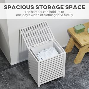 Cesto per Bucato Ecologico in Bambù da 15L con Coperchio e Fodera Rimovibile, Pieghevole e Salvaspazio per Uso Domestico - Product Image 4