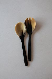 Vintage Buffalo Horn Spoons <b>Mirror</b> Polish Long Handle Durable Tea Spoon Set for <b>Coffee</b> Tea Dining Presents - Product Image 2