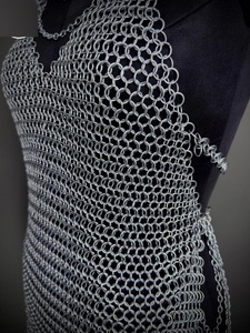 Haubergeón Medieval de Malla Metálica Plateada en Acero Inoxidable, Armadura Soldada en 3D, Artículo Coleccionable - Product Image 5