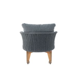 Silla Mecedora de Mimbre Gris Minimalista Contemporánea de 29.5 Pulgadas con Cojines Suaves de Poliéster y Estructura de Madera Resistente para Espacios Interiores - Product Image 5