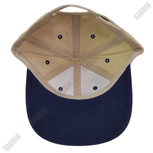 หมวกแก๊ป SIBRIN แบบสั่งทำได้ 6 แผง ทรง Snapback สีกากีกรมท่า ผ้าคอตตอนทวิลล์คุณภาพพรีเมียม หมวกเบสบอลปีกแบน หมวกกีฬา - Product Image 3