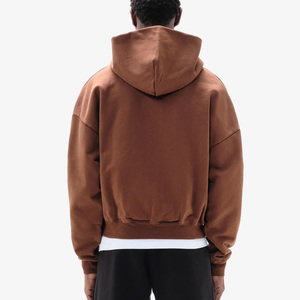 เสื้อฮู้ดซิปผู้ชายสไตล์สตรีทแวร์แบบฟอกกรด ผ้าฝ้าย 100% หนัก 350 GSM ทรงโอเวอร์ไซส์ ผ้าฟลีซปักโลโก้ 3 มิติ - Product Image 6