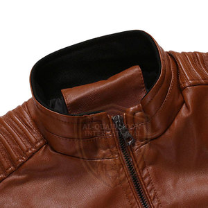 Chaqueta de Cuero de Invierno para Hombre, Resistente, Hecha a Medida, con Cuello Alto, Logotipo Frontal, Impermeable y Ecológica, con Impresión de Logotipo Personalizado - Product Image 3