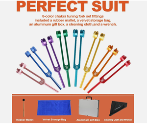 Diapasones para Sanación de Chakras, Juego de 8 Diapasones Ponderados de Colores, Inc. - Product Image 6