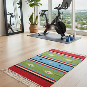 Tapis/chemins de table en coton pelucheux à motifs floraux faits à la main, design moderne, lavables en machine et réversibles, logo personnalisé, épaisseur personnalisable - Product Image 1