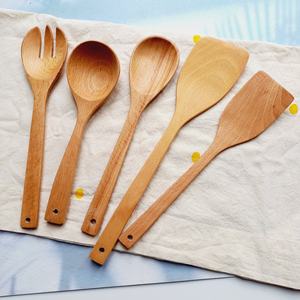 Natural Beech <b>Wooden</b> <b>Spoon</b> <b>Cooking</b> Reusable Multifunctional Food Grade Kitchen Tool Long Handle From Vietnam - Product Image 1