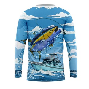 Custom Knitted Sporty Short Sleeve Fishing <b>T</b>-<b>Shirt</b> UV Protection Breathable Polyester Fishing Wear for Men and Women - Product Image 2