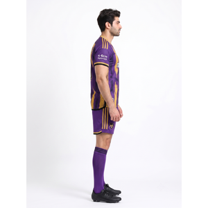 Maillot de sport en maille 100 % polyester sublimé personnalisé pour homme Imperial Grape – Kit de match de football authentique, vente en gros, OEM - Product Image 3