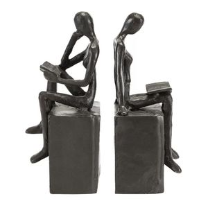 Elegantes sujetalibros de metal negro con forma de cisne, decorativos, de hierro, para estanterías y como tope de libros para el hogar, oficina o biblioteca. - Product Image 2