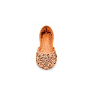 Chaussures ethniques pakistanaises Khussa pour femmes, de qualité supérieure, fabriquées à la main, en cuir véritable, semelle extérieure en cuir, couleur et taille personnalisées. - Product Image 1