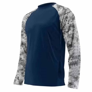 เสื้อตกปลาแขนยาวผู้ชาย สีน้ำเงินลายพราง แห้งเร็ว UPF 50 เสื้อคลุมแบบสวม - Product Image 1