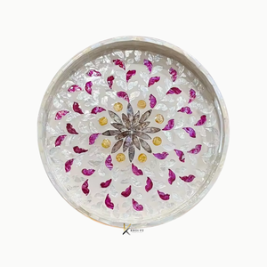 Plateau de service alimentaire en bois élégant avec nacre, personnalisé OEM/ODM, qualité commerciale, vente en gros, luxe, écologique, durable, pour la restauration - Product Image 3