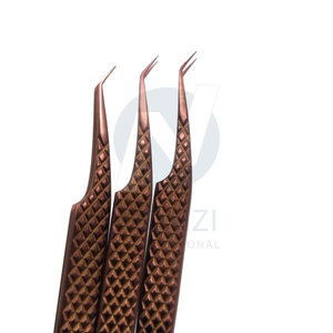 Ensemble de pinces à épiler professionnelles pour extensions de cils, antidérapantes, prise parfaite, pointes lisses, en acier inoxydable, anti-magnétiques - Product Image 2