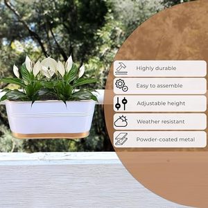 Jardinières murales modernes en métal, pots à fleurs suspendus elliptiques avec revêtement en poudre pour plantes vertes, design minimaliste - Product Image 2