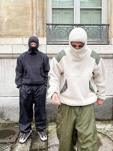 Sweat-shirt tactique à capuche intégrale pour homme, masque intégral zippé, épais, pour moto, ski, hiver, streetwear, pull-over - Product Image 6