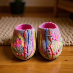 รองเท้าสักหลาดหลากสี-ผลิตภัณฑ์งานฝีมืออื่นๆ - Product Image 3