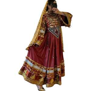 Vestidos Afganos Kuchi con Diseños Personalizados a Precios de Mayoreo 2026, Vestidos Casuales de Gasa con Bordado y Parches para Mujer, Ideales para Bodas y Fiestas - Product Image 1