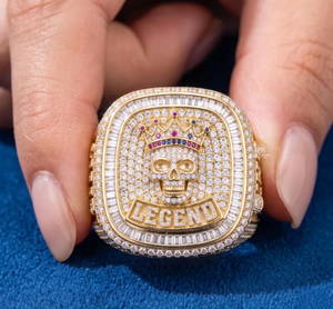 Gold Plated Championship Ring <b>Crystal</b> Rhinestone Signet Band Alloy Commemorative Jewelry for Gift Party - Product Image 4