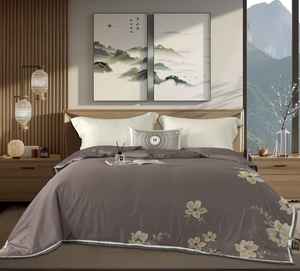 Ensemble de couette Tencel Pink Cabbana pour lit double, ensemble de couette imprimé, literie imprimée pour lits double et king size - Product Image 5