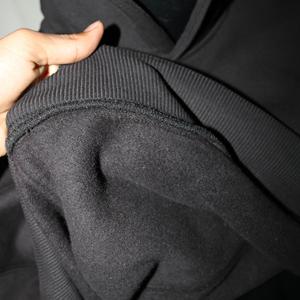 Sudadera con capucha 100% algodón color negro, 450 GSM, forro polar de algodón, bordado personalizado, impresión, relieve, corte holgado, sudaderas Clush Sports - Product Image 5