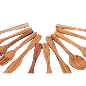 Premium Polished Wooden <b>Cutlery</b> <b>Set</b> High Quality Eco Friendly Fork Spoon Knife <b>Set</b> for Home Table Picnic And <b>Travel</b> Use - Product Image 3