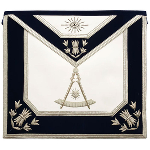 Tabliers maçonniques de qualité supérieure brodés à la main, tabliers de maître maçon bleus et blancs en velours, tabliers maçonniques personnalisés - Product Image 1