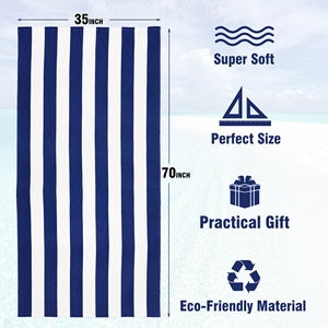 <span class=keywords><strong>Toallas</strong></span> de Playa de Microfibra a Rayas al por Mayor, Secado Rápido, Libres de Arena, para <span class=keywords><strong>Piscina</strong></span>, con Logotipo Personalizado y Patrón Impreso - Product Image 2