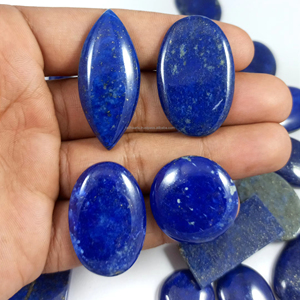 Cabochons de Lapis Lazuli naturel véritable, taillés en forme libre, polis, 20-40mm, 5-10g - Product Image 1