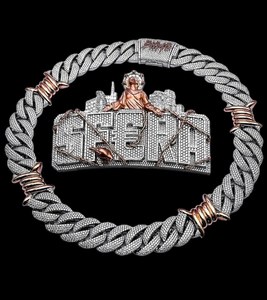 Pendentif Portrait de Luxe en Moissanite Certifiée, Argent 925, Bijoux Hip Hop, Design Personnalisé, Pendentif Lettre en Moissanite VVS - Product Image 1