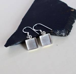 Newly Handmade Bezel Cup Square Shape Collet 2026 Hot Selling Solid 925 Sterling Silver 19 MM <b>Hook</b> <b>Earrings</b> Finding Fine Jewelry - Product Image 2