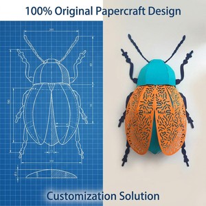 Adornos de Insectos de Papel 3D Pop-up de Diseño Original ZS-PC0057, Manualidades Intrincadas de Escarabajo y Mariquita Cortadas con Láser para Decoración del Hogar, Venta en Línea - Product Image 4